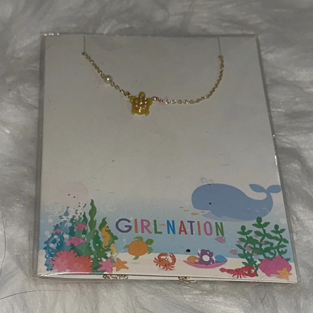Charming Gold Turtle Pendant Necklace for Kids 14K Plated Hypoallergenic